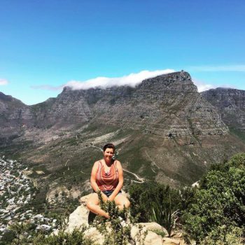 Op de top van Lion's Head in Kaapstad, Zuid-Afrika